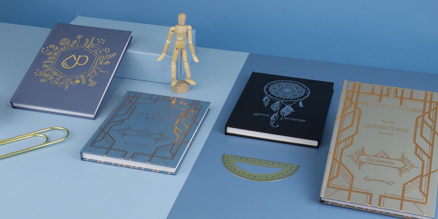 Hardcover books with foil finishing